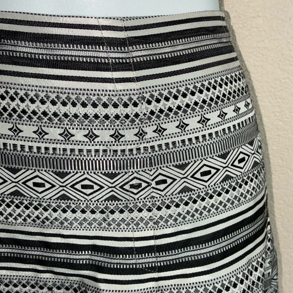 Nine Wear skirt, full with pleats, black & white woven stripe & pattern. 16 EUC - Picture 6 of 17